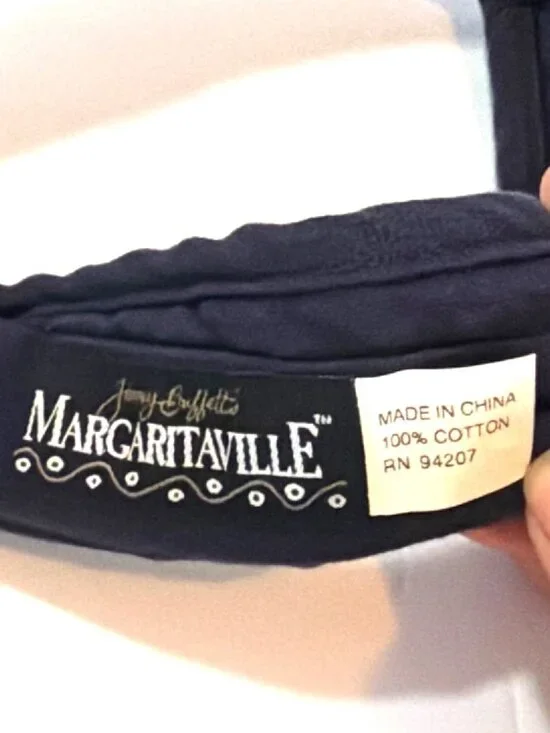 Jimmy Buffetts Margaritaville Navy Blue Adjustable Cotton Visor Embroidered Logo - Picture 4 of 4